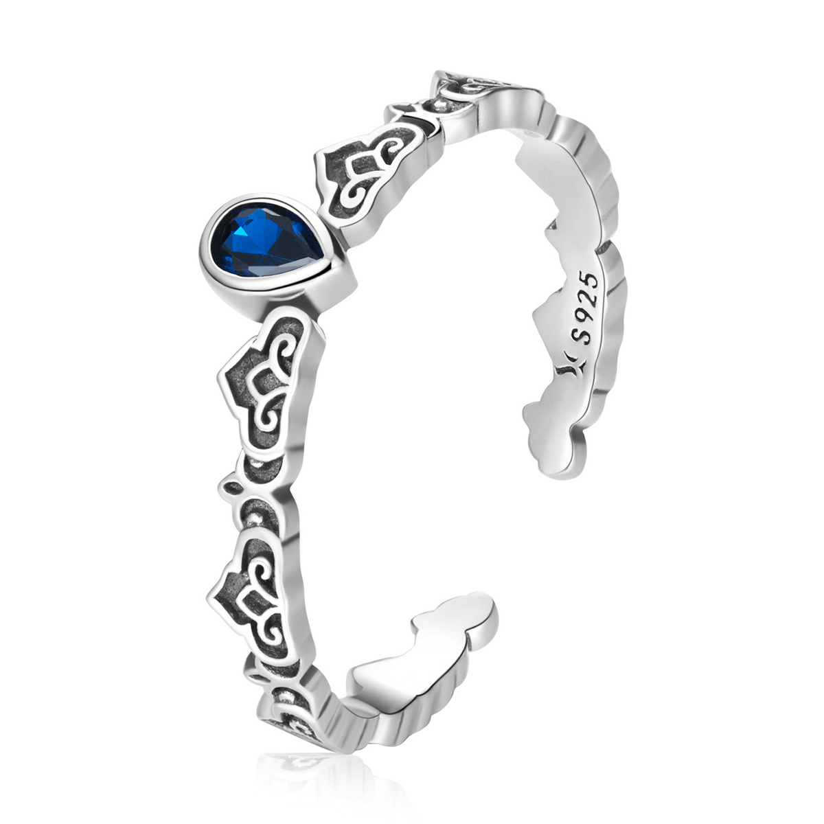 Pandora Style Vintage patroon - waterdruppels Open Ring - SCR767