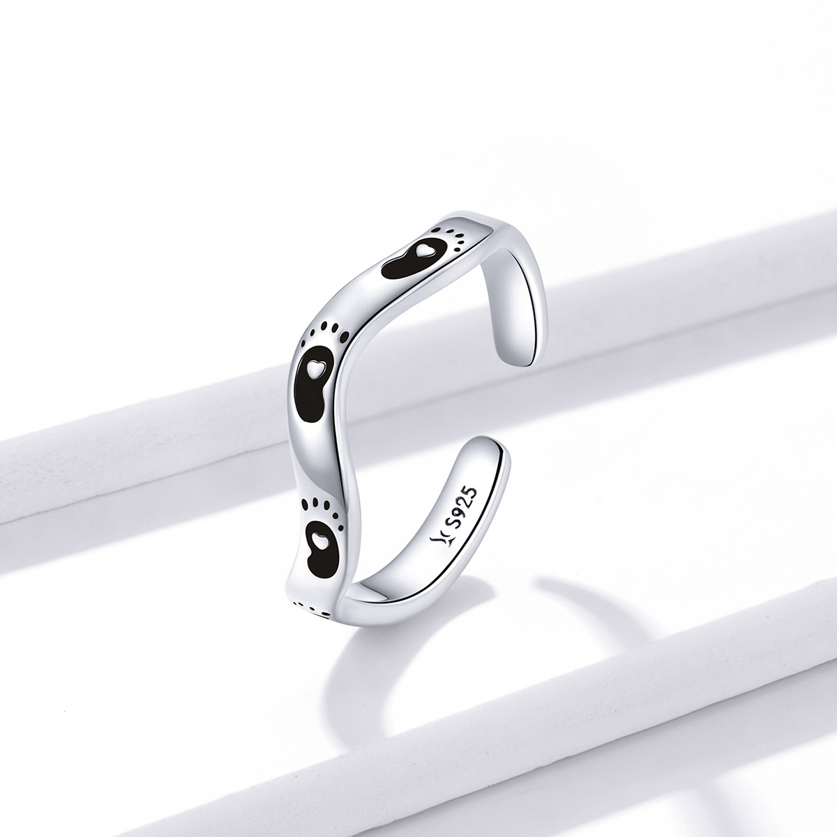 Pandora Style Voetafdruk Open Ring - SCR712