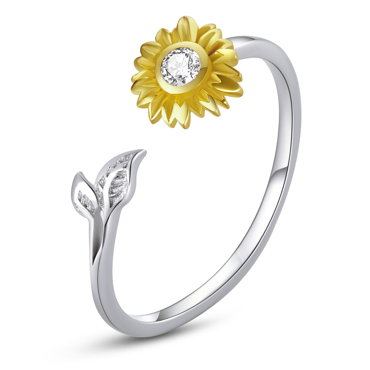 Pandora Style Zonnebloem Open Ring - BSR213