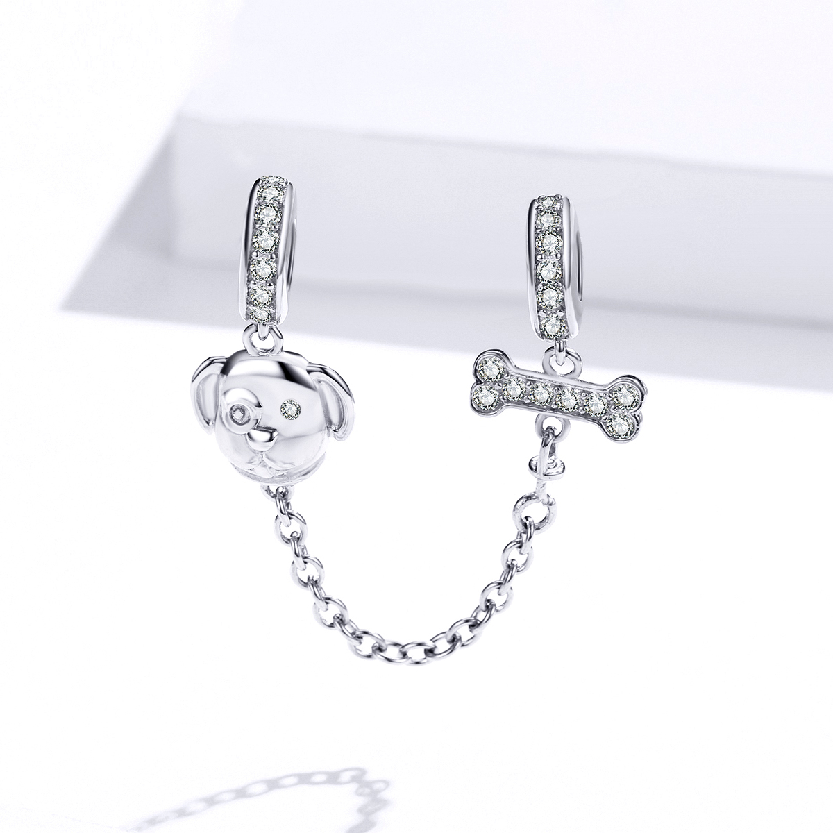 Pandora Style Schattige puppy Veiligheidsketting - SCC1434