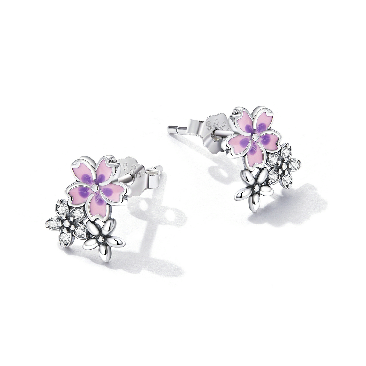 Pandora Style Delicate bloemen Oorknopjes - SCE1390