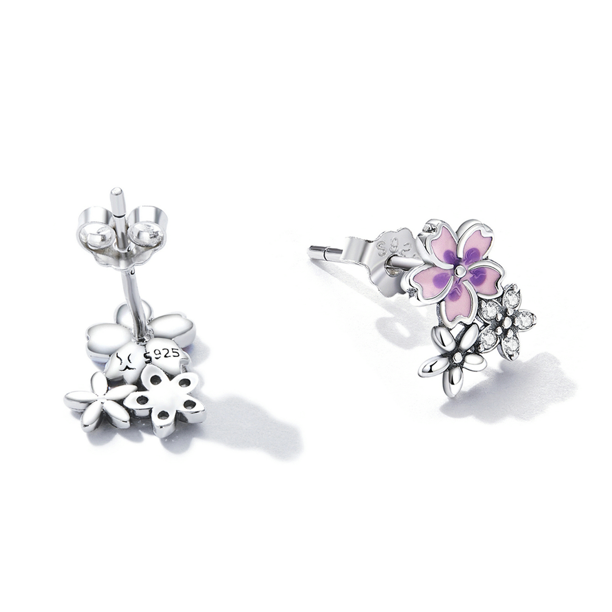 Pandora Style Delicate bloemen Oorknopjes - SCE1390