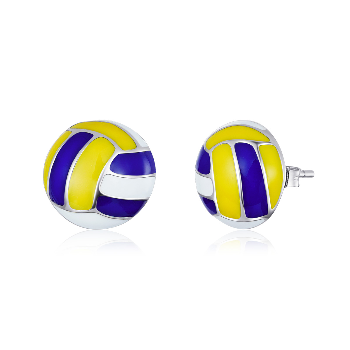 Pandora Style Dynamisch Volleybal Oorknopjes - SCE902