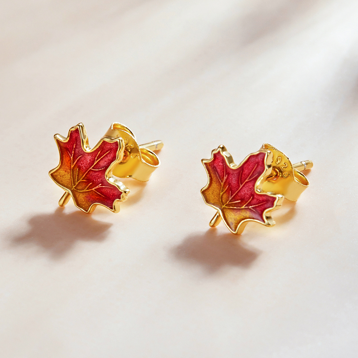 Pandora Style Herfst - Maple Leaf Oorknopjes - SCE1244