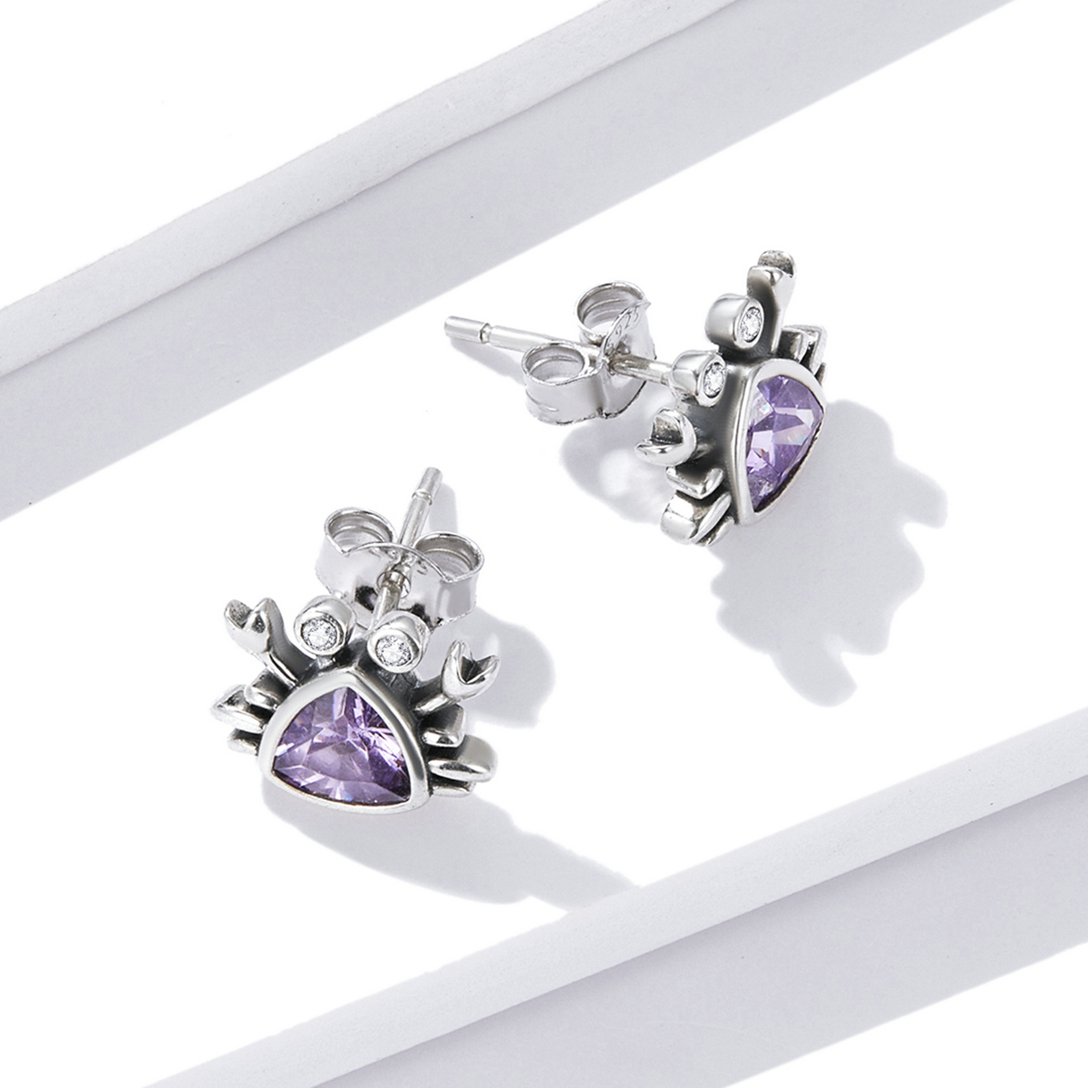 Pandora Style Mini Krab Oorknopjes - BSE572