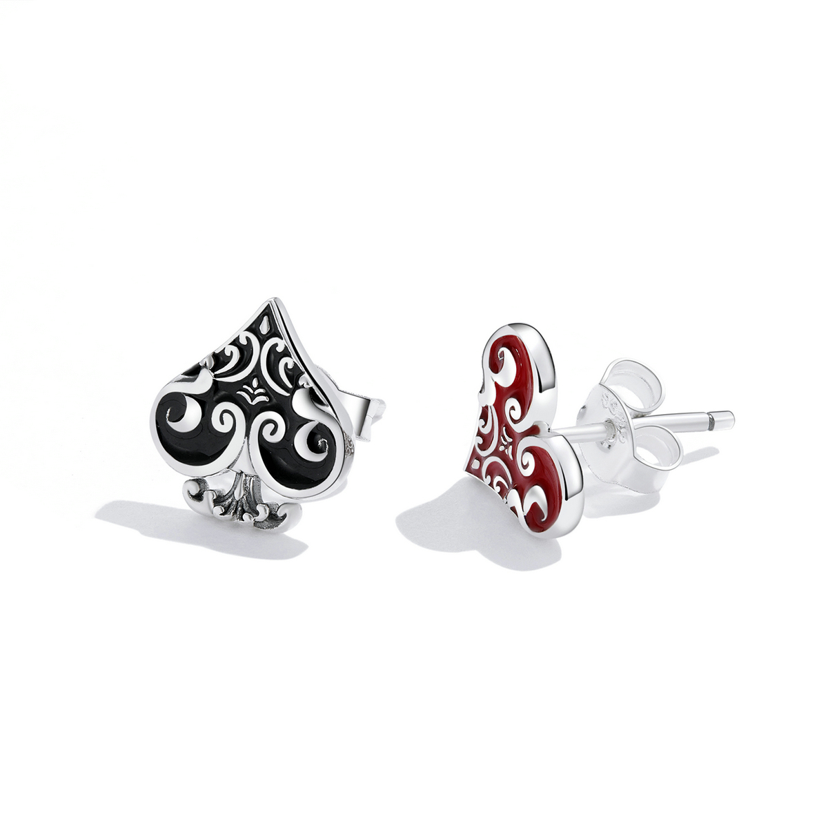 Pandora Style Poker harten Oorknopjes - SCE1378