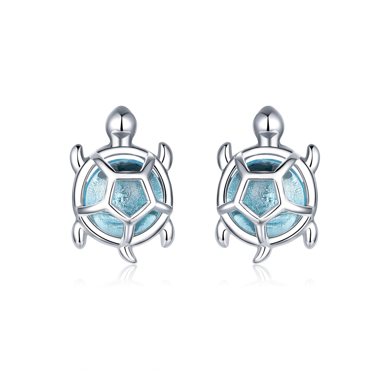 Pandora Style Speelse schildpad Oorknopjes - BSE406