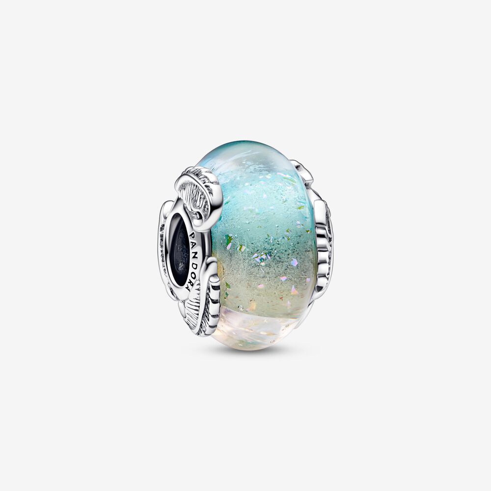 PANDORA Multikleurig Murano Glas & Gebogen Veerbedel - 792577C00