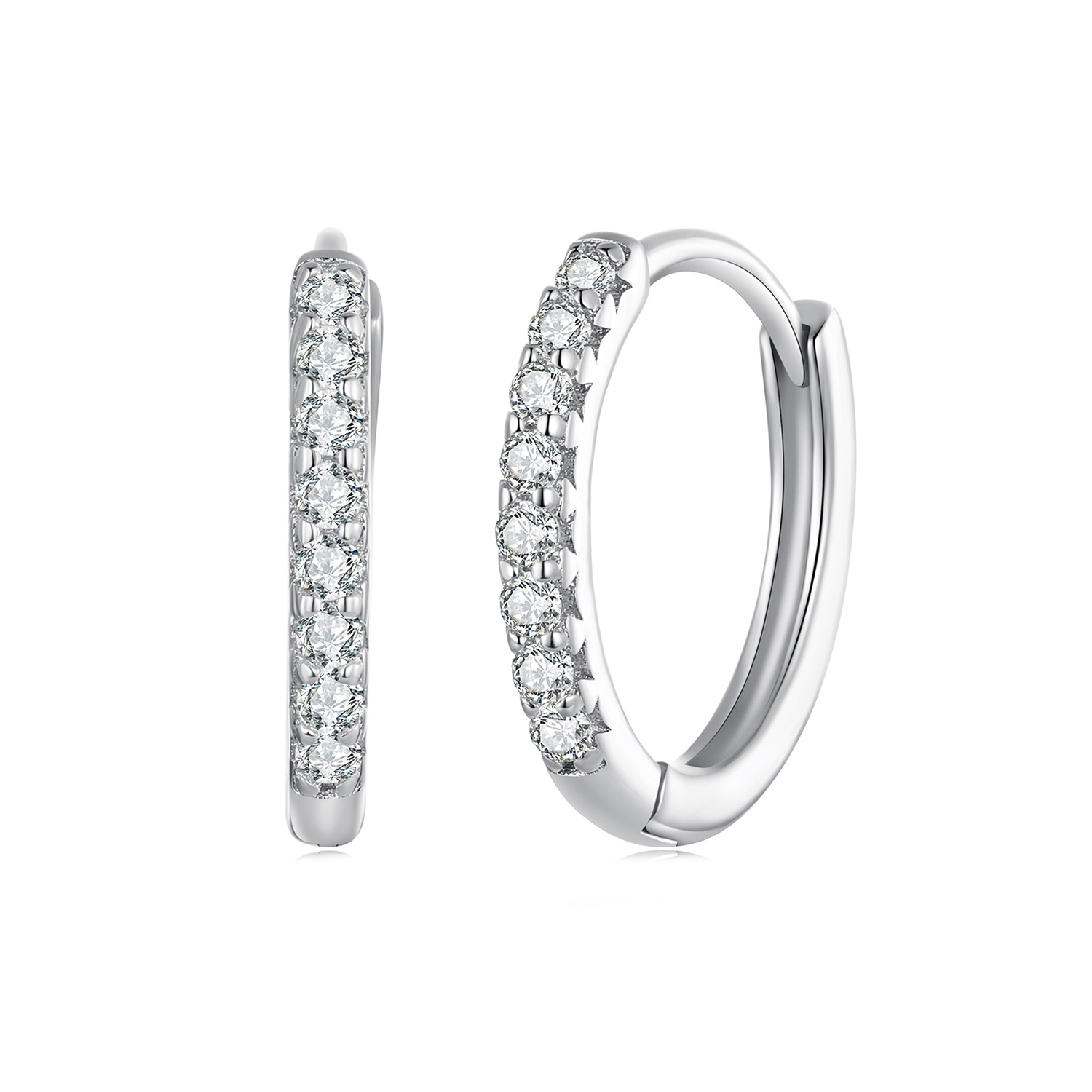 Pandora Stijl Fijne Moissanite Hoops Oorbellen - MSE022