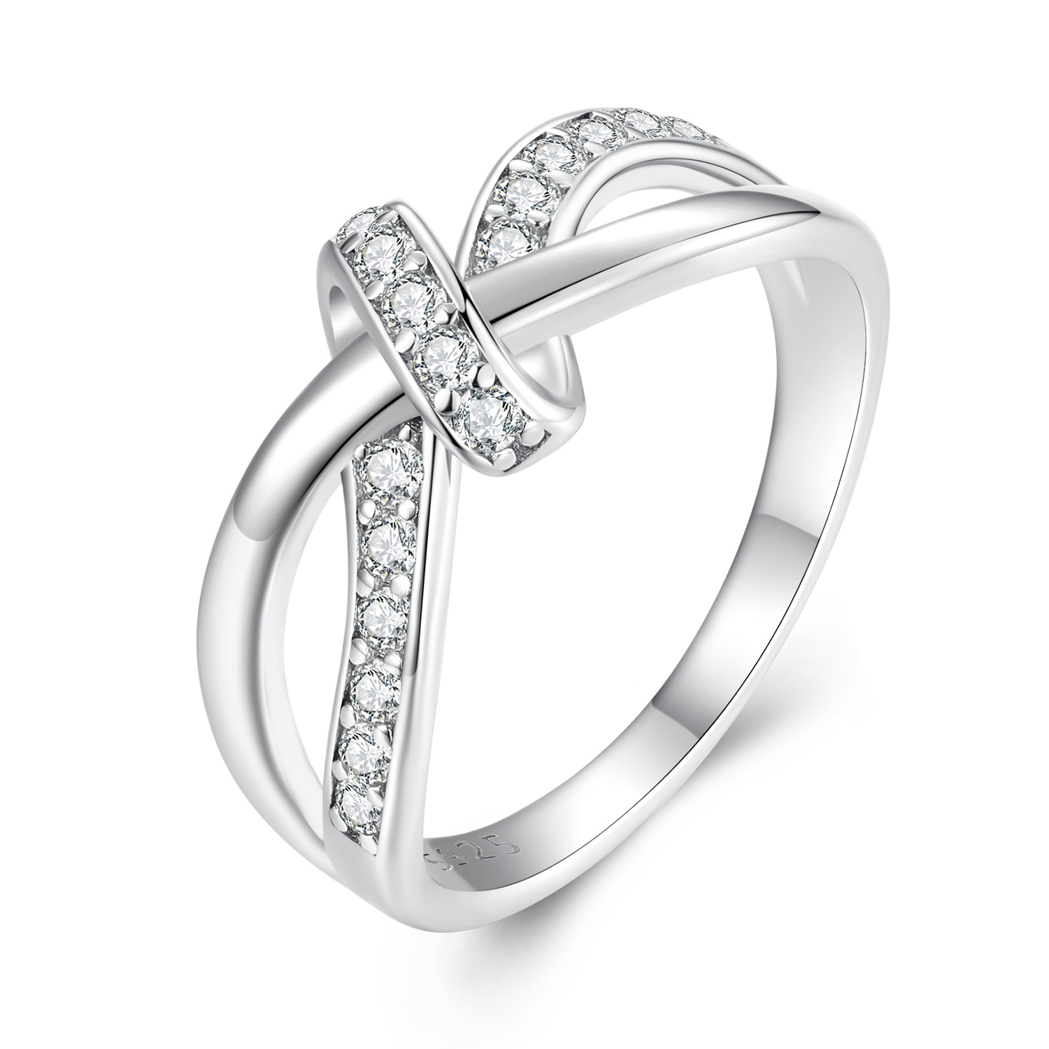 Pandora Stijl Kruisgewonden Moissanite Ring - MSR031