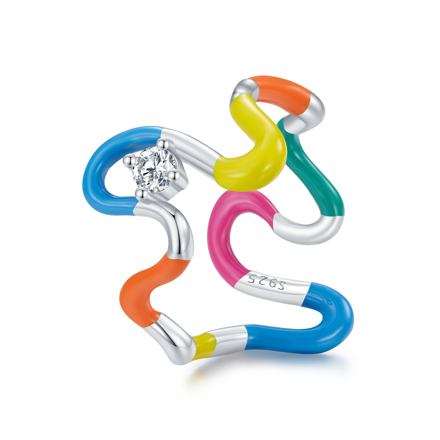 Pandora Stijl Regenboog Onregelmatige Ring - SCR940