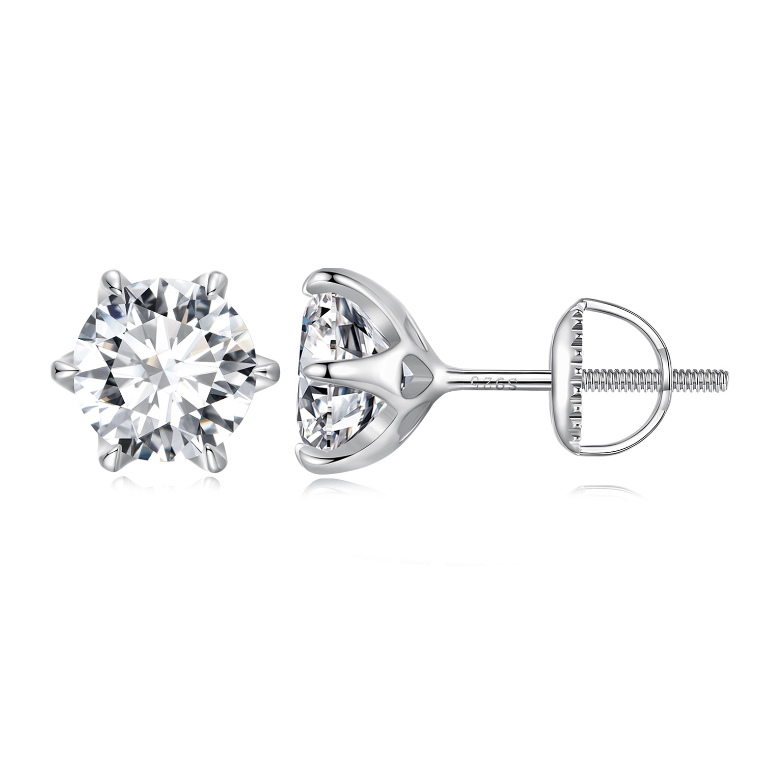 Pandora-stijl 2-karaats Moissanite Stud Oorbellen - MSE021-L