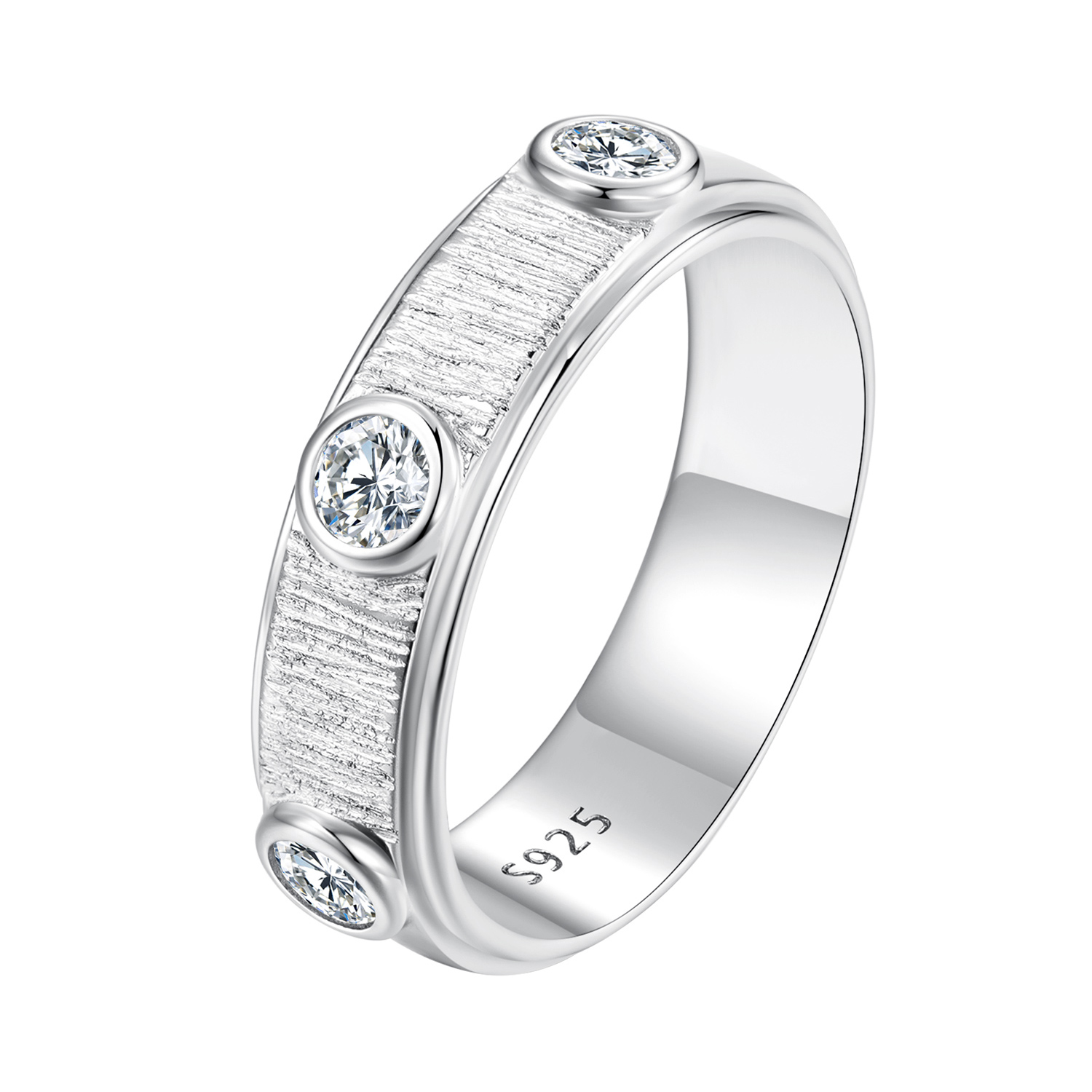 Pandora-stijl Delicate Moissanite Band Ring voor Mannen - MSR032