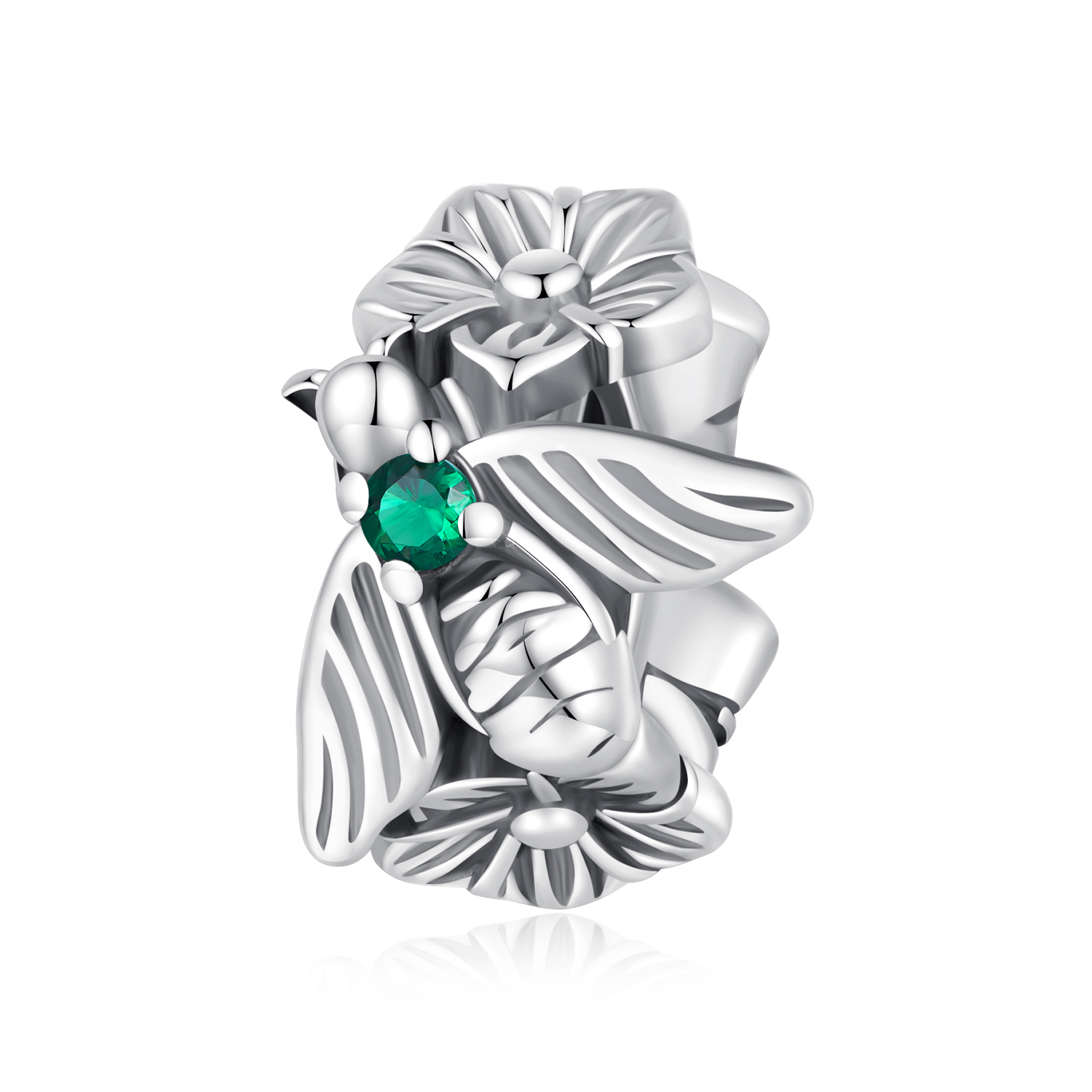 Pandora-stijl Geluksbij Spacerring Bedel - SCC2526