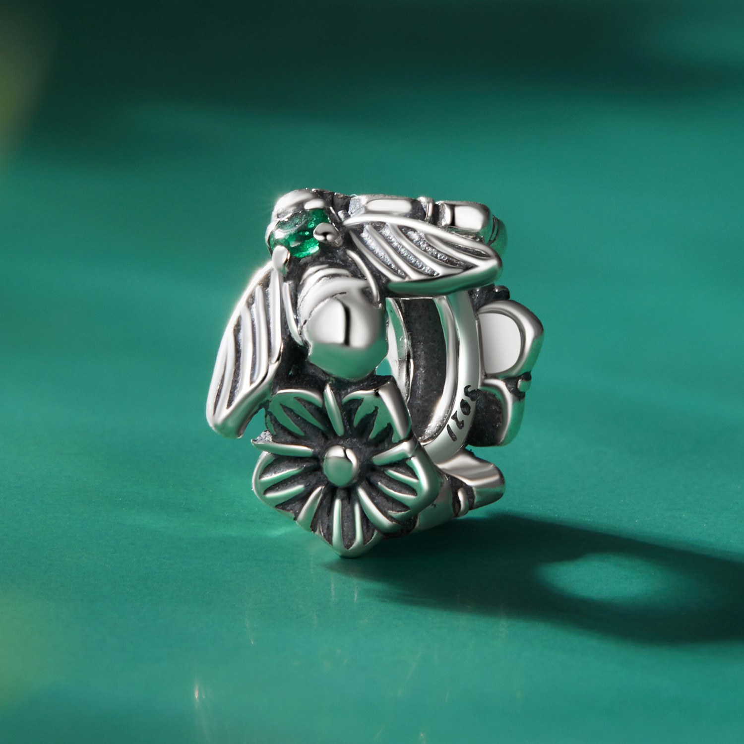 Pandora-stijl Geluksbij Spacerring Bedel - SCC2526