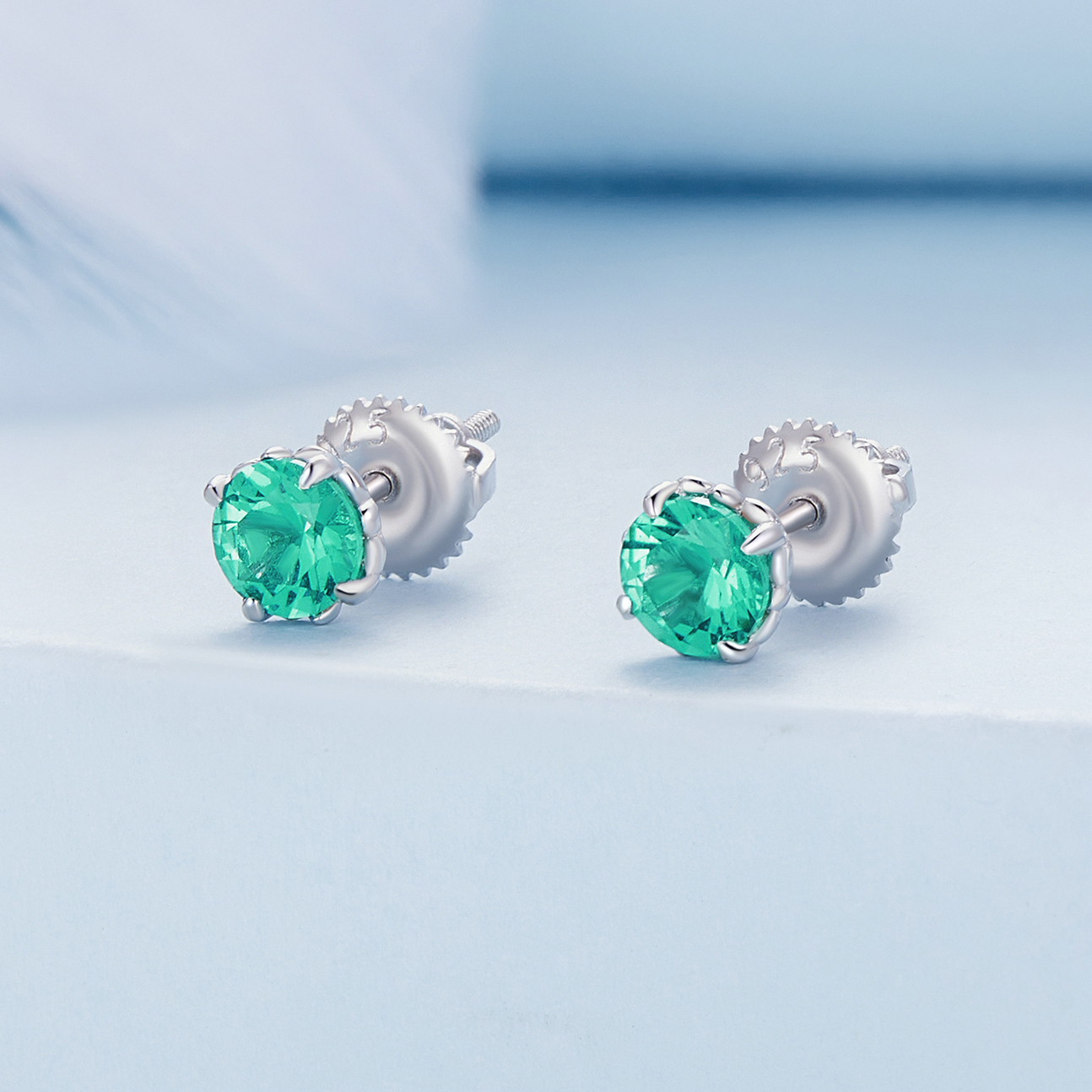 Pandora-stijl Groene Nano Stud Oorbellen - BSE831-GN