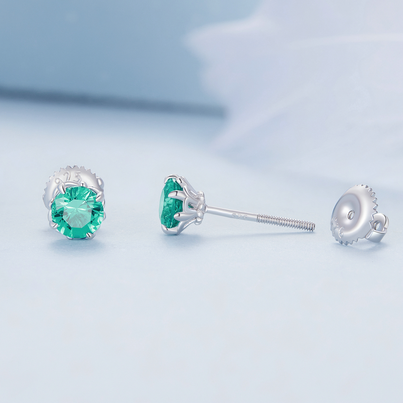 Pandora-stijl Groene Nano Stud Oorbellen - BSE831-GN