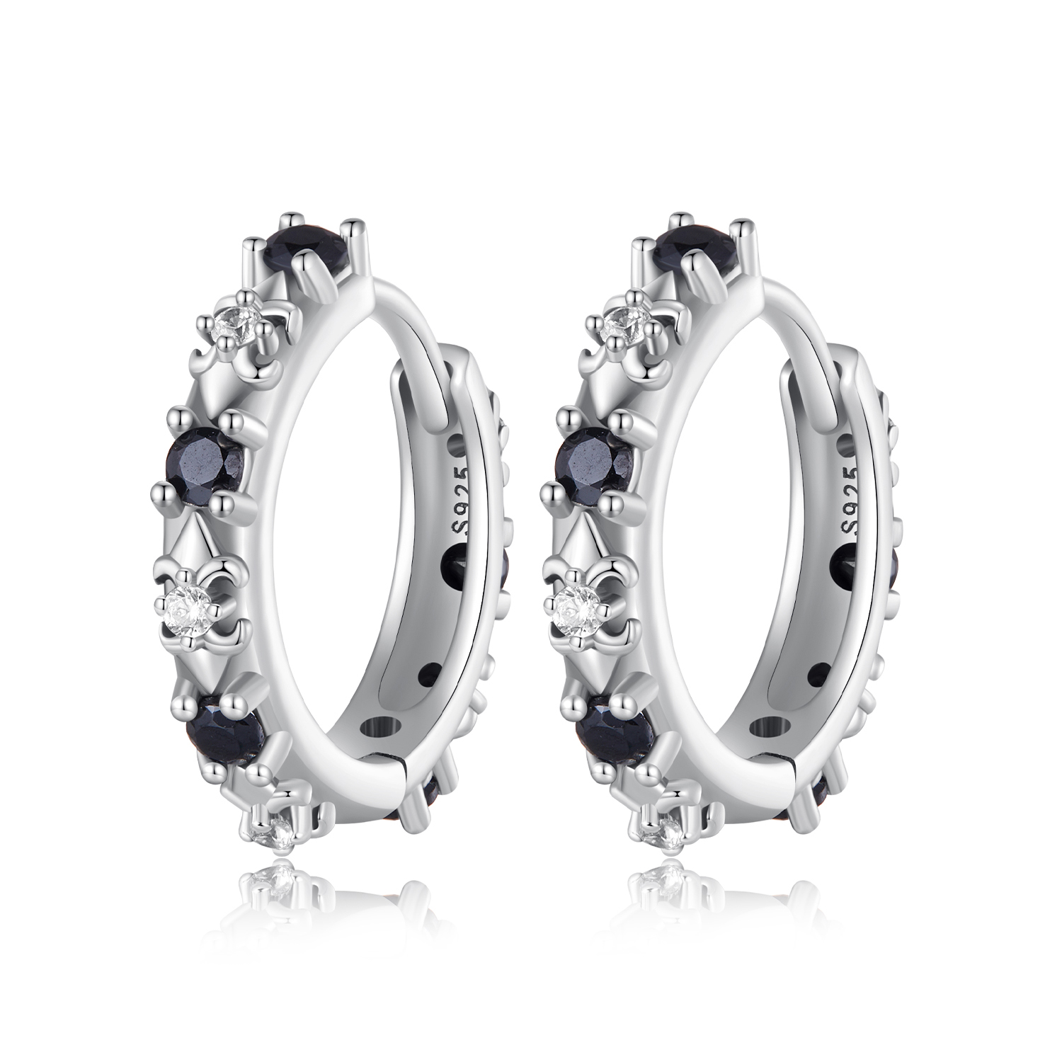 Pandora-stijl Iris Hoops Oorbellen - SCE1605-BK