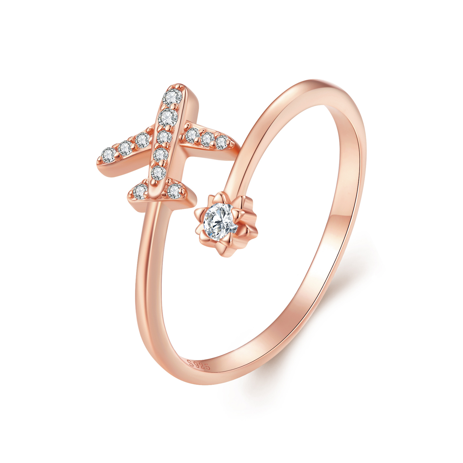 Pandora-stijl roségouden Open Ring voor Afstand - SCR623-C