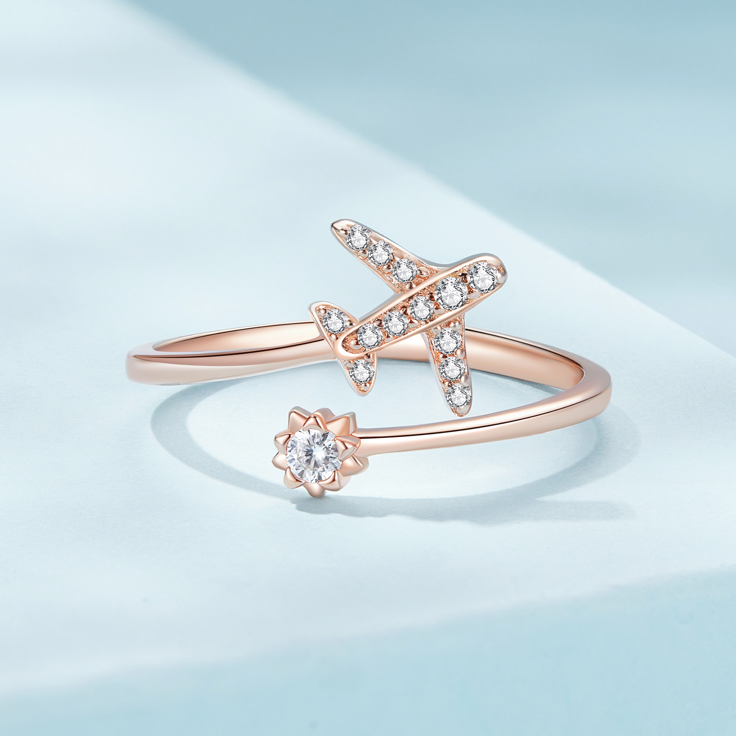 Pandora-stijl roségouden Open Ring voor Afstand - SCR623-C