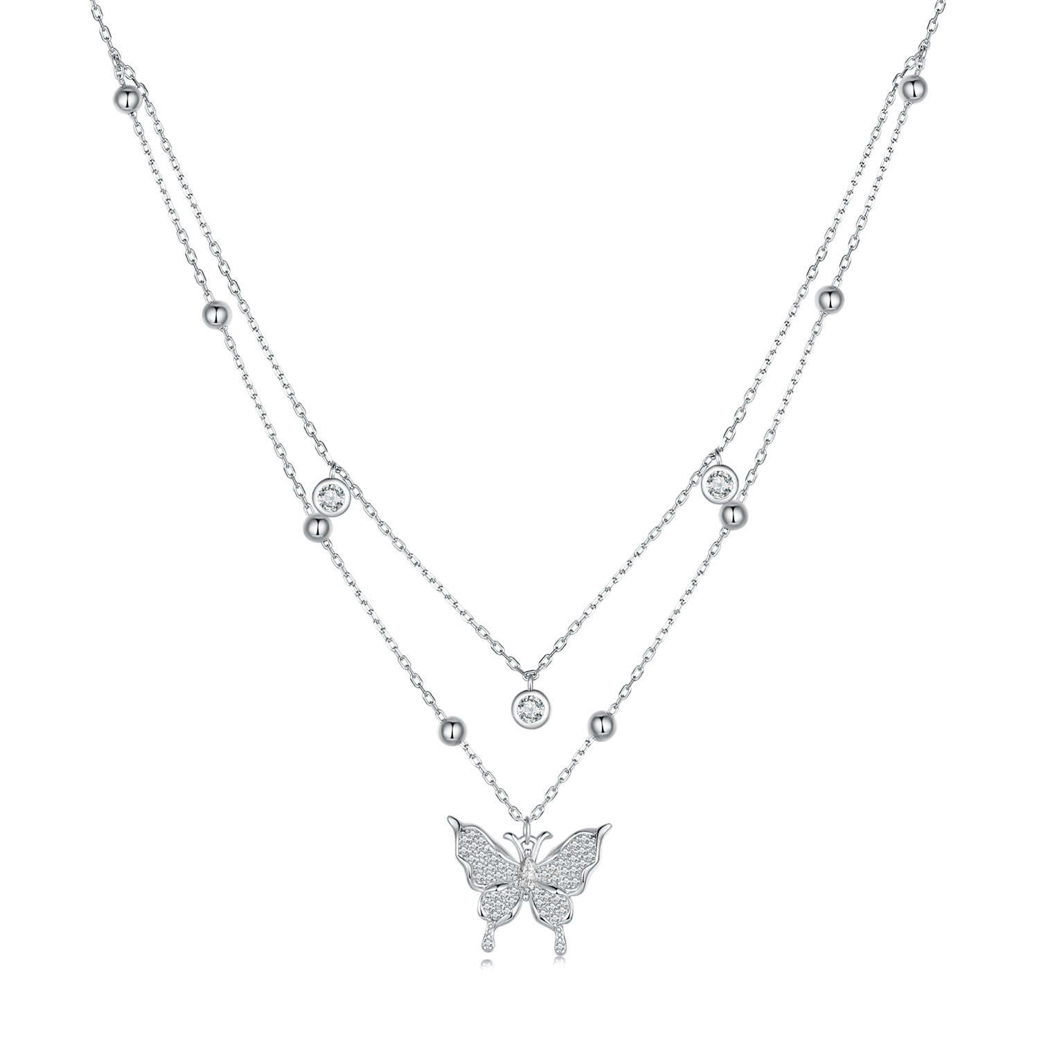 Pandora Stijl Dubbele Ketting - BSN308