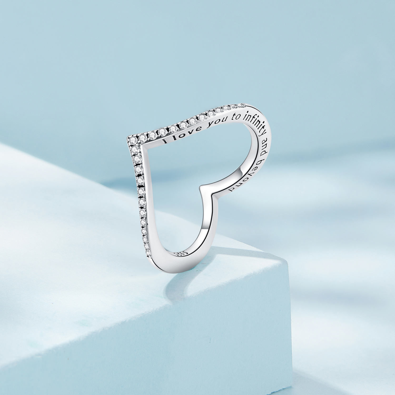 Pandora Stijl Hart Wishbone Ring - SCR856