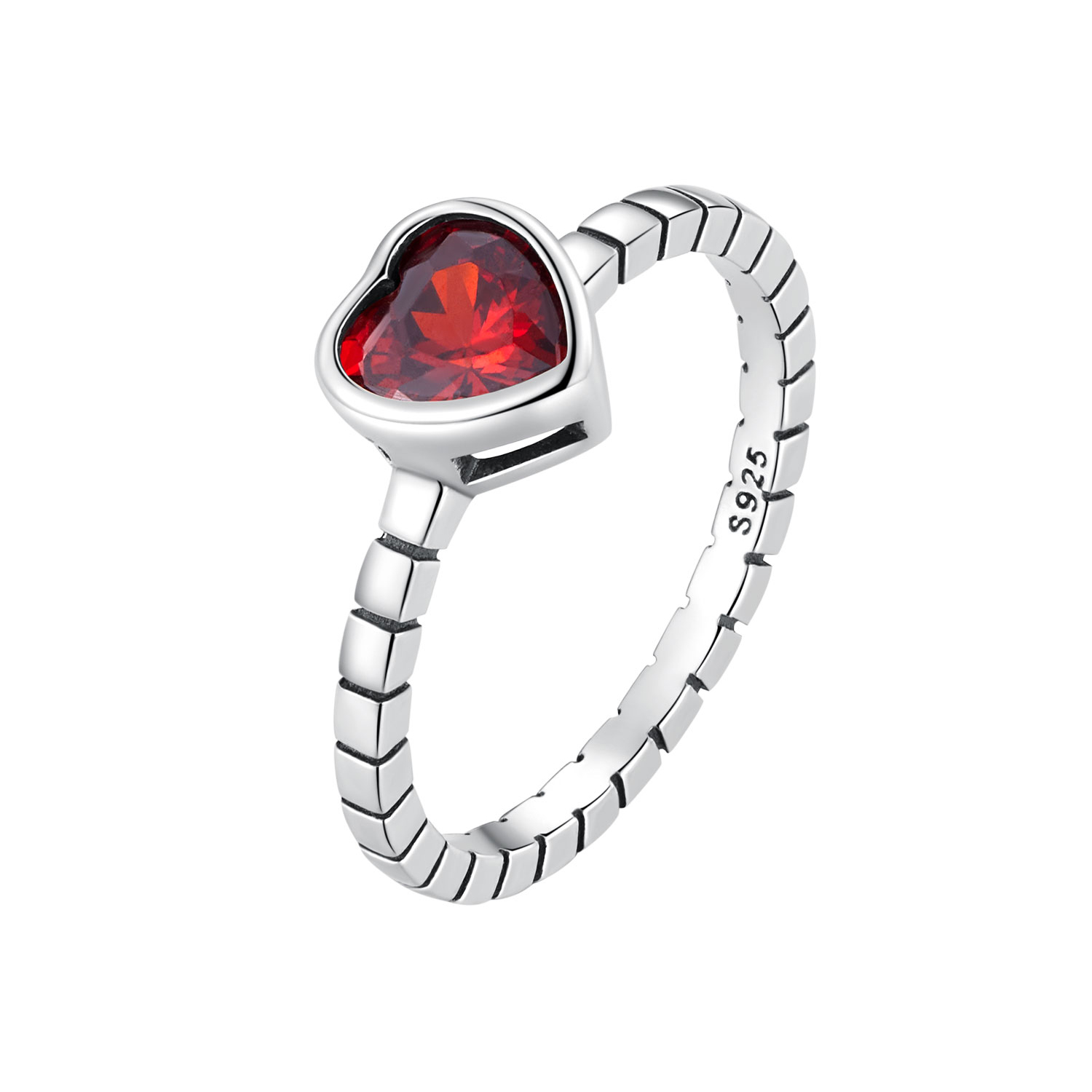 Pandora Stijl Opgehoogde Hart Ring - SCR950