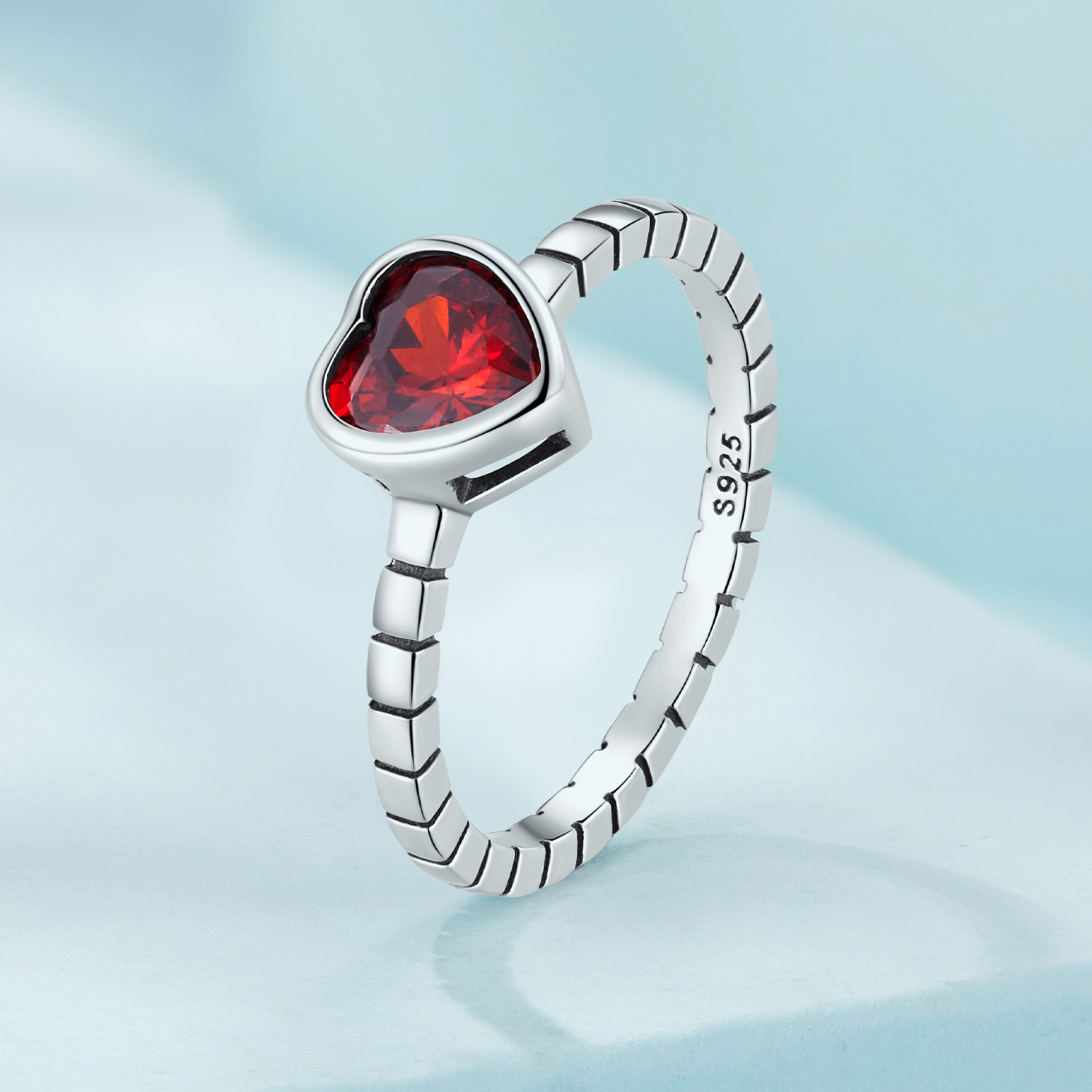 Pandora Stijl Opgehoogde Hart Ring - SCR950