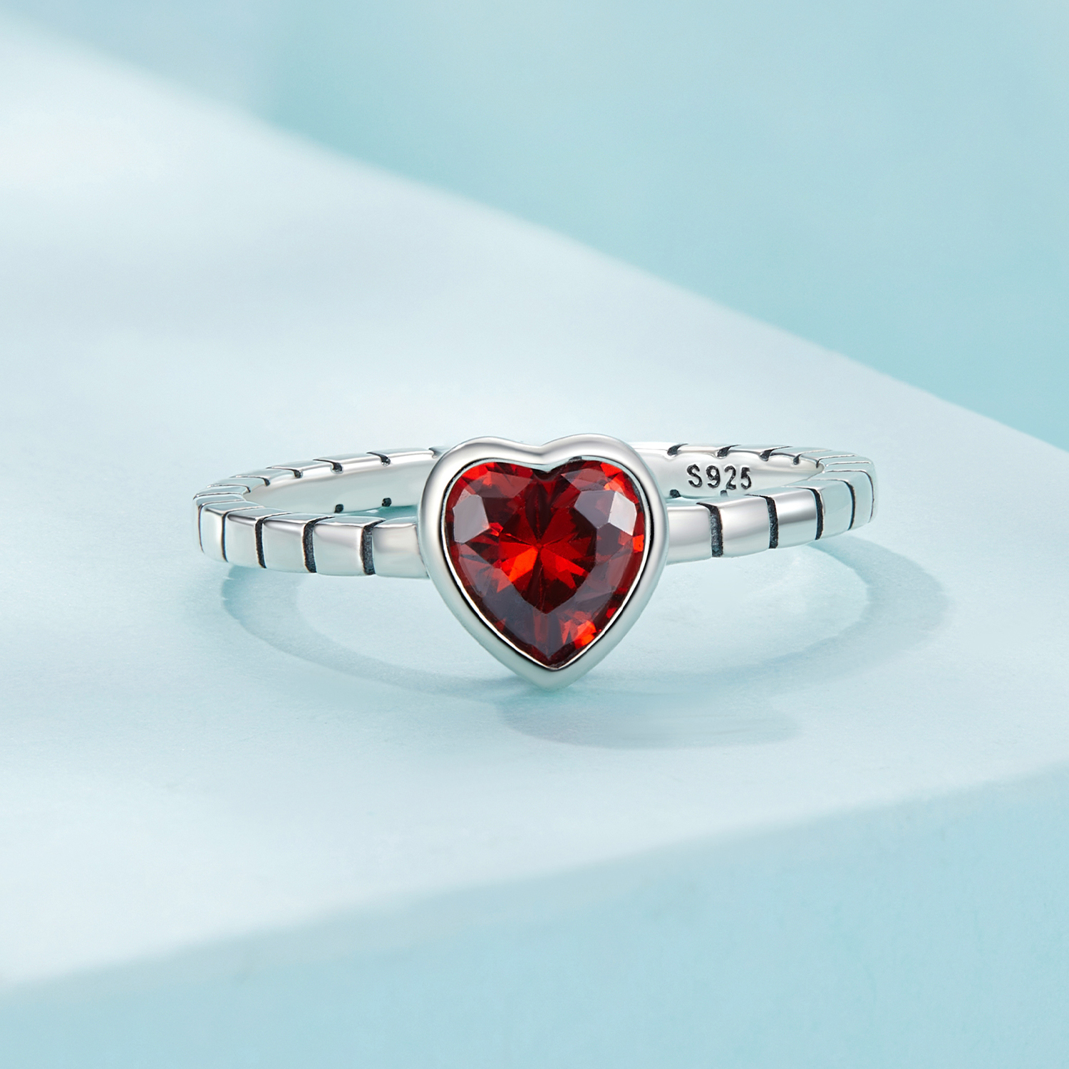 Pandora Stijl Opgehoogde Hart Ring - SCR950