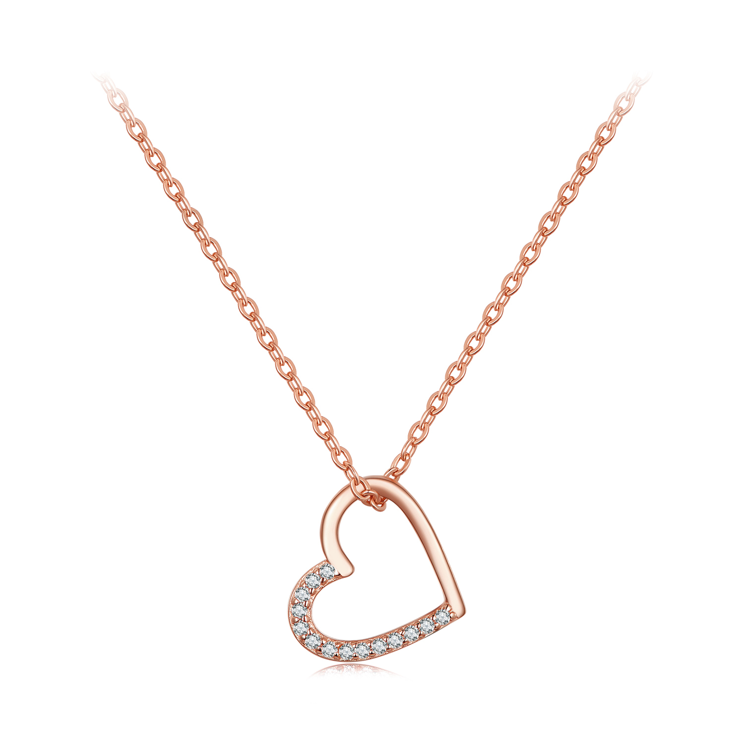 Pandora Stijl Roségouden Hart Ketting - SCN347-C