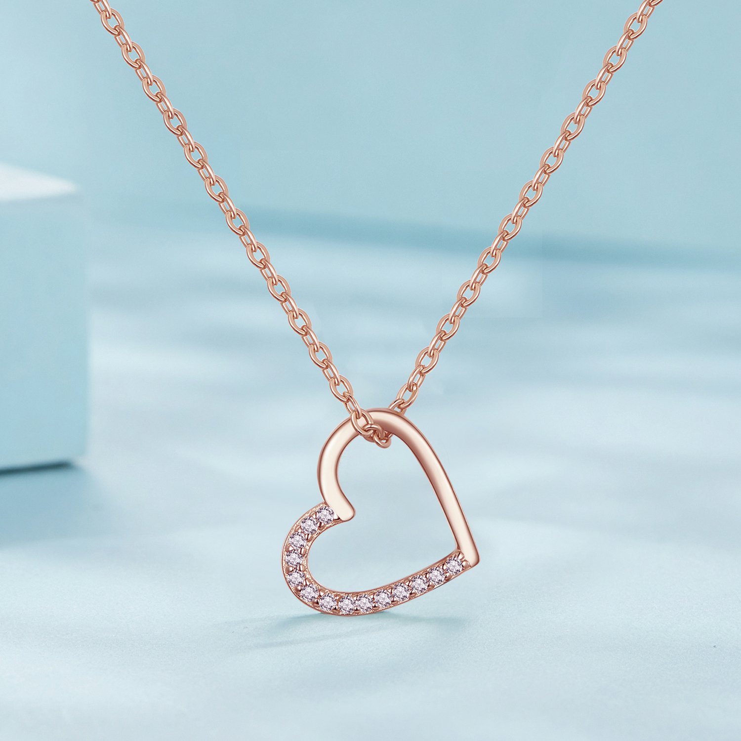 Pandora Stijl Roségouden Hart Ketting - SCN347-C