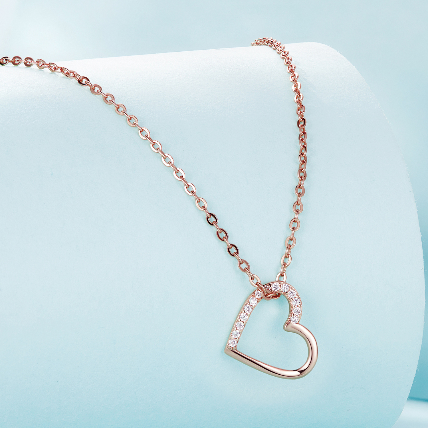 Pandora Stijl Roségouden Hart Ketting - SCN347-C