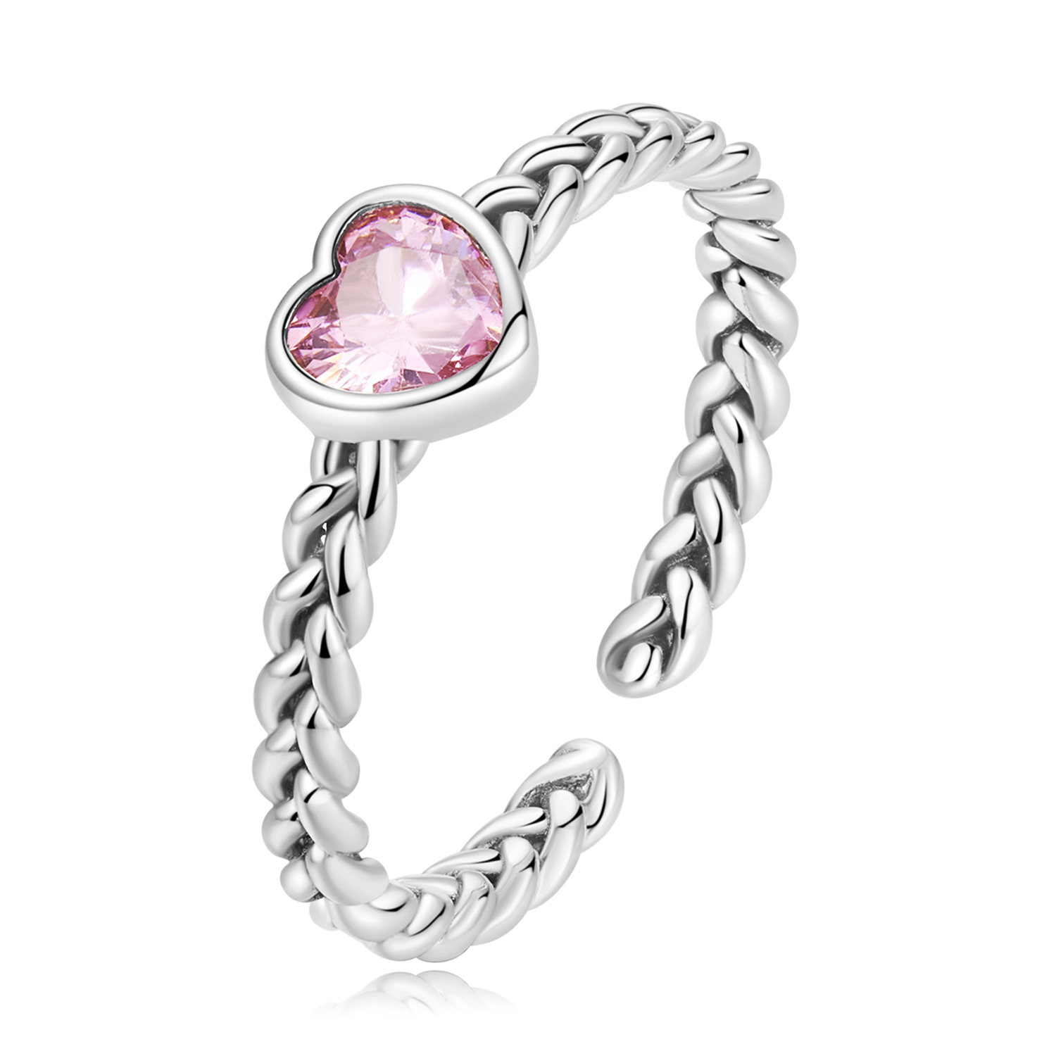 Pandora Stijl Roze Hart Ring - SCR865