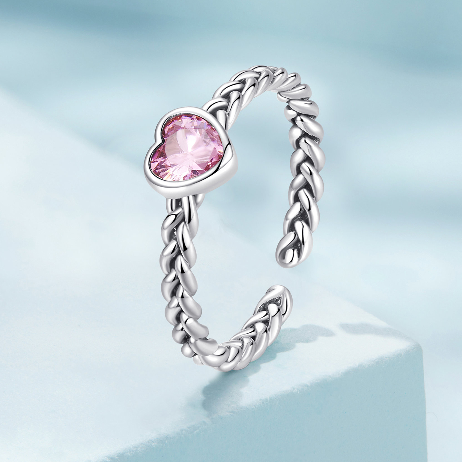 Pandora Stijl Roze Hart Ring - SCR865