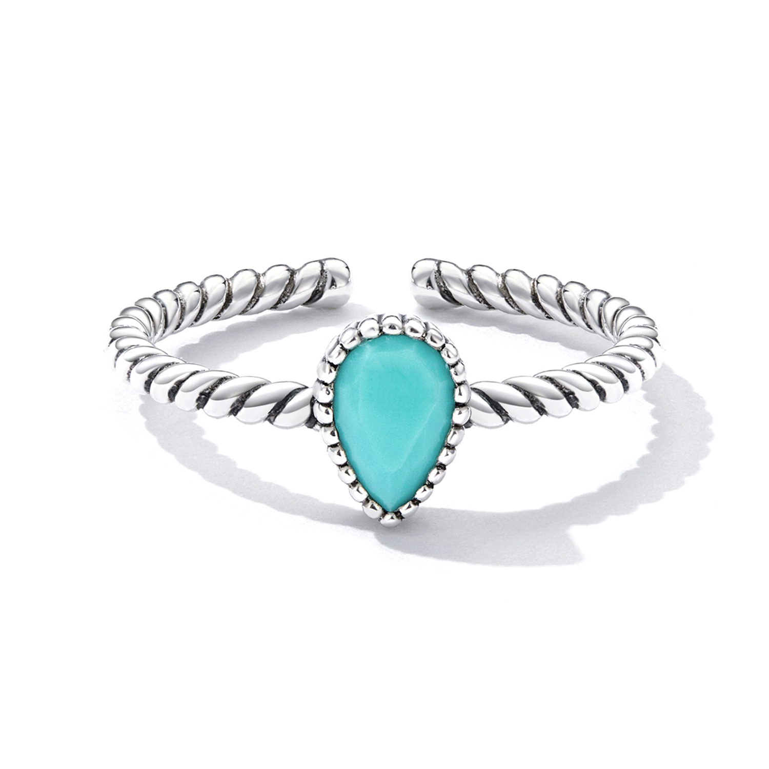 Pandora stijl Traanvormige Ring - BSR247