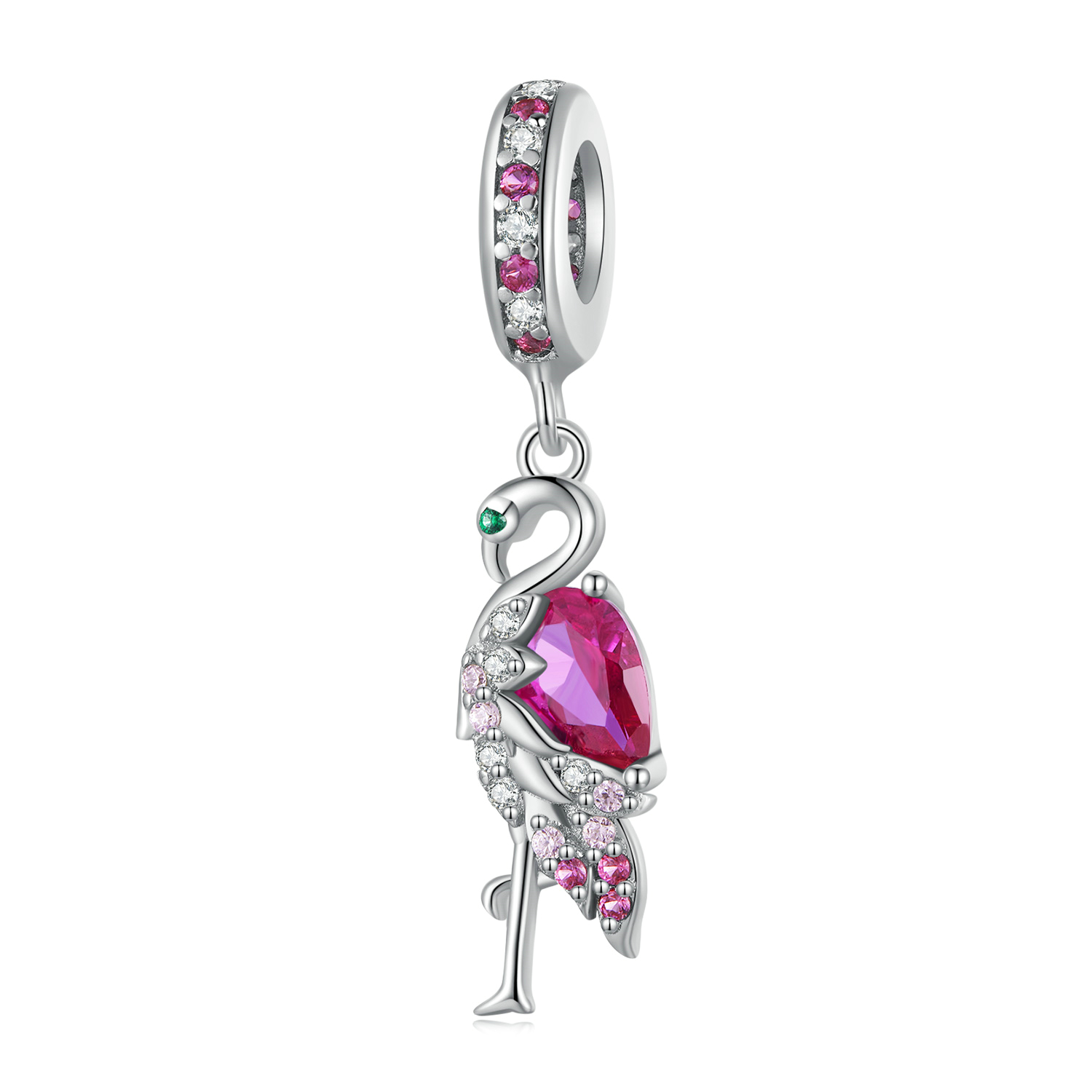 Pandora-stijl Flamingo-bedel - BSC833