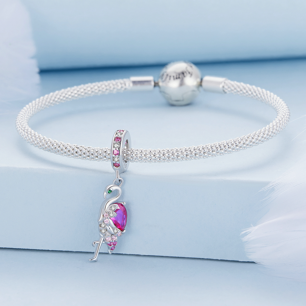 Pandora-stijl Flamingo-bedel - BSC833