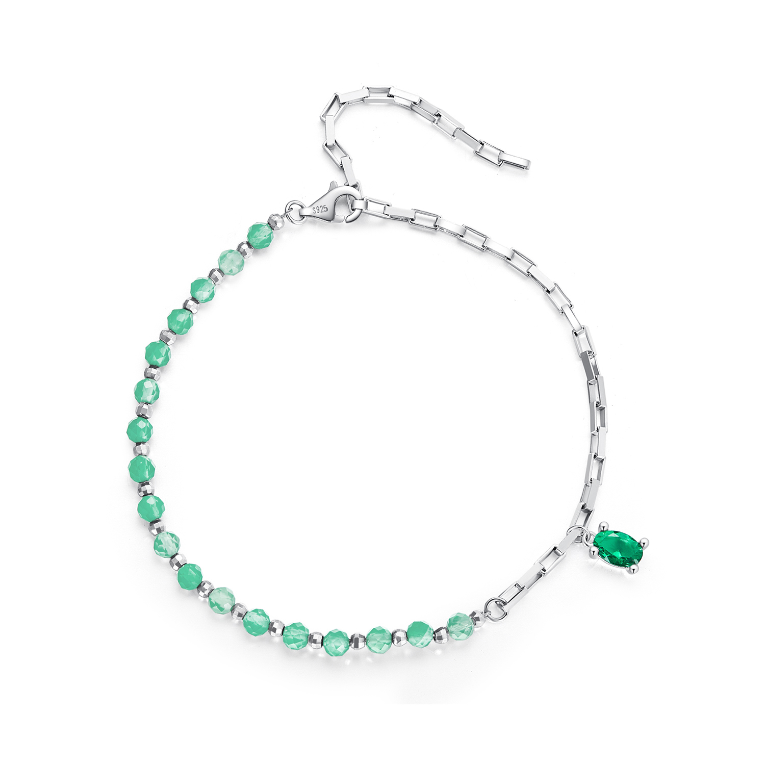 Pandora-stijl Groene Armband - BSB128