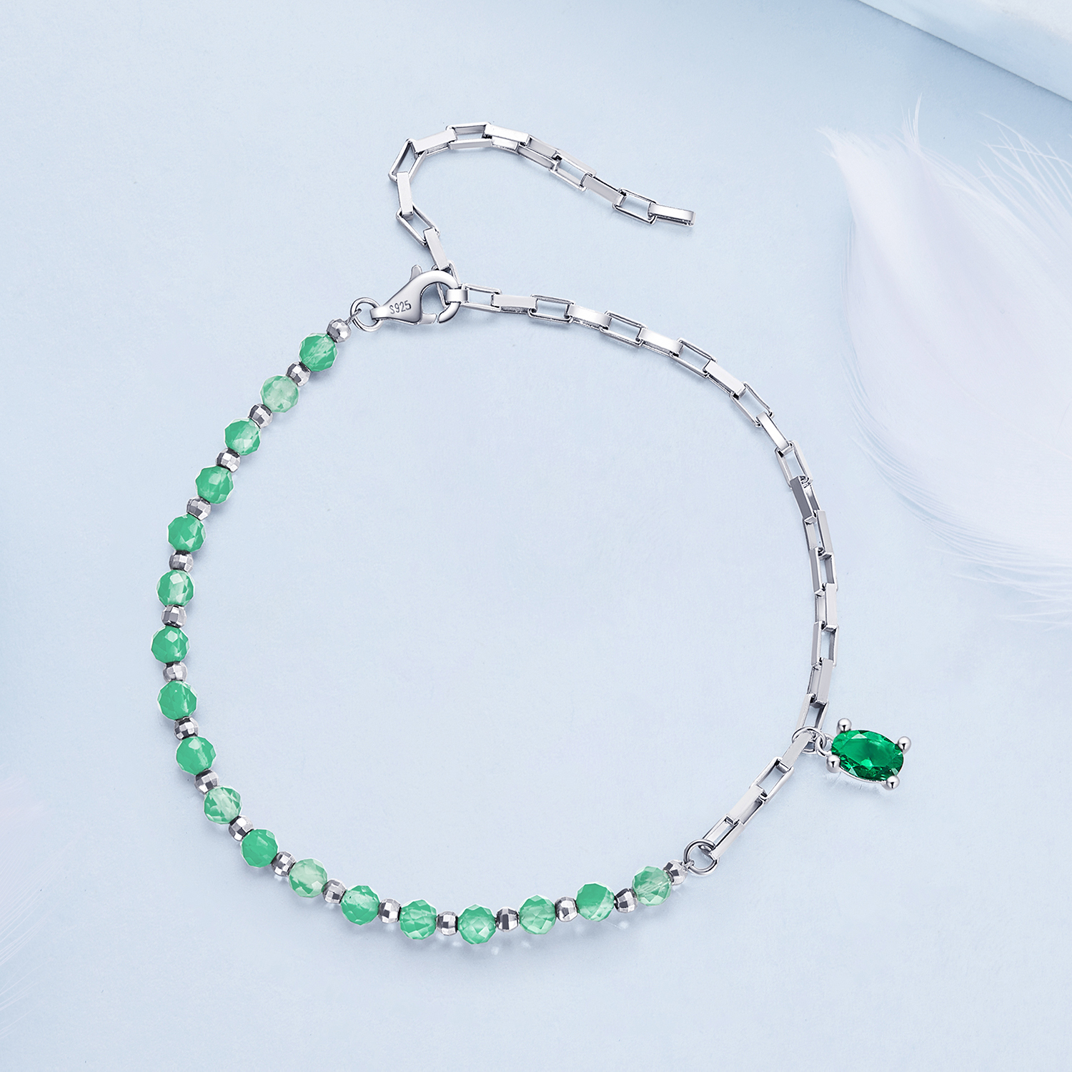 Pandora-stijl Groene Armband - BSB128