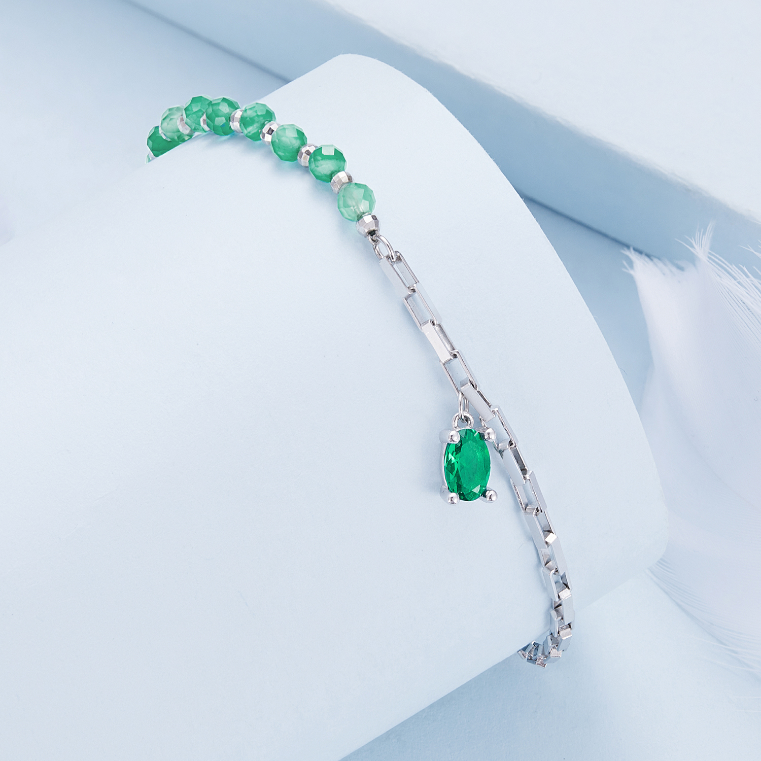 Pandora-stijl Groene Armband - BSB128