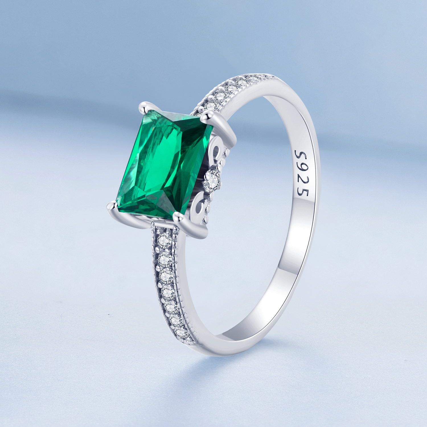 Pandora-stijl Groene Steen Ring - BSR461