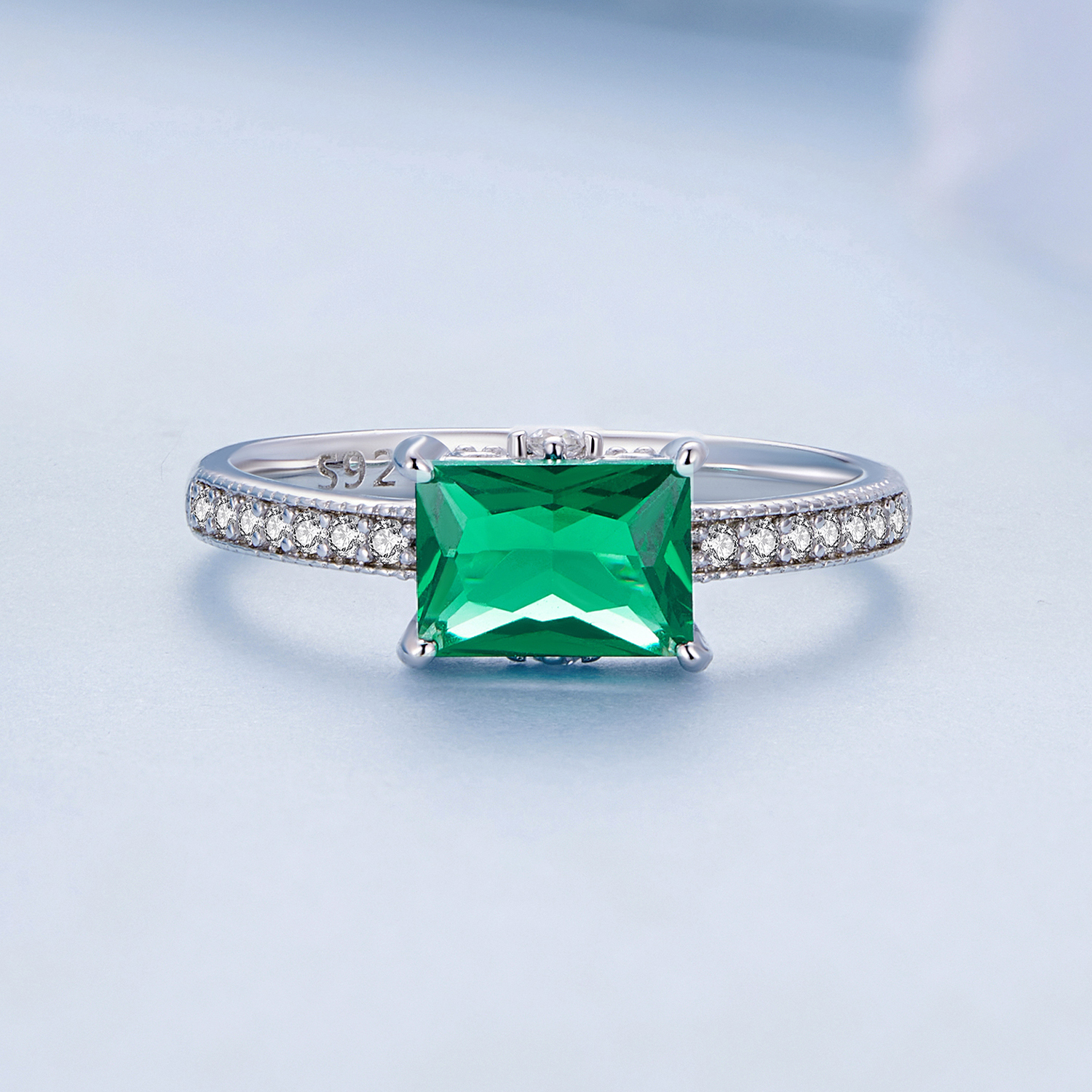 Pandora-stijl Groene Steen Ring - BSR461