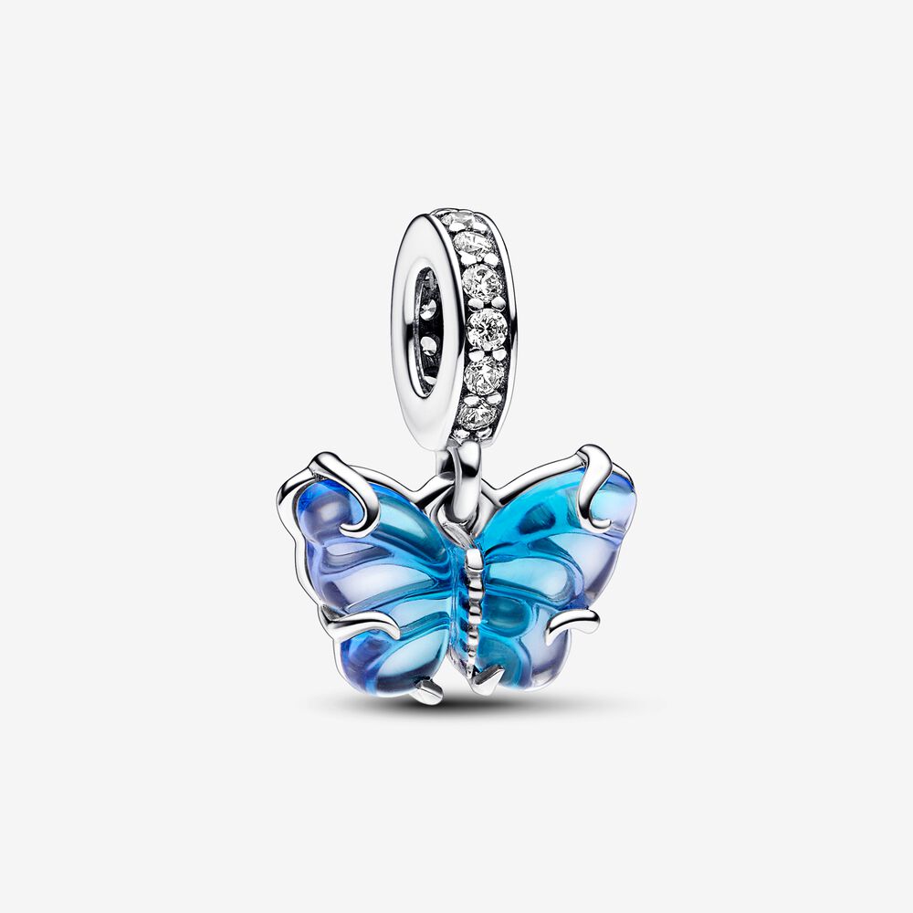 Pandora Blauwe Murano Glazen Vlinder Hanger Bedel - 792698C01