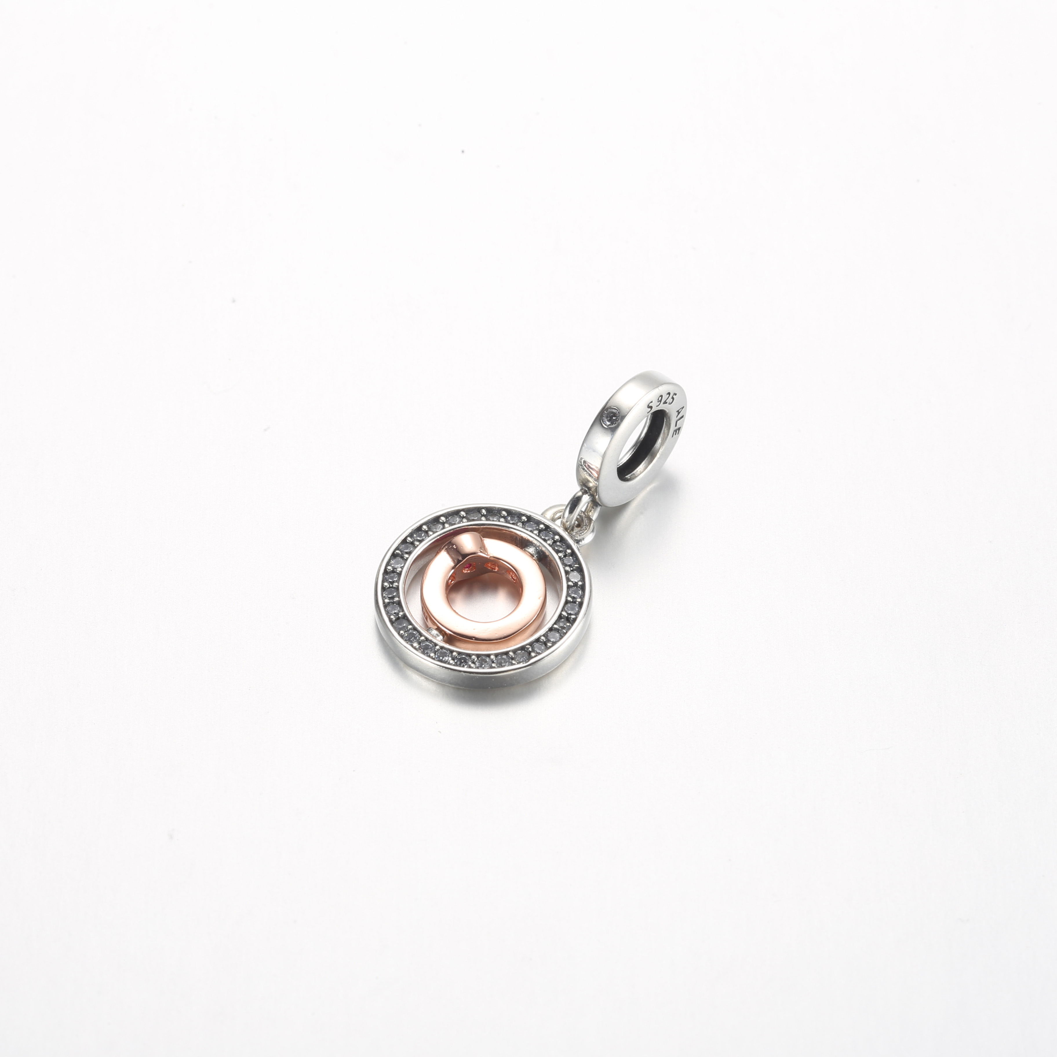 Pandora Love draaiende bedel van sterling zilver en verguld met 14 karaats roségoud - 782600C01