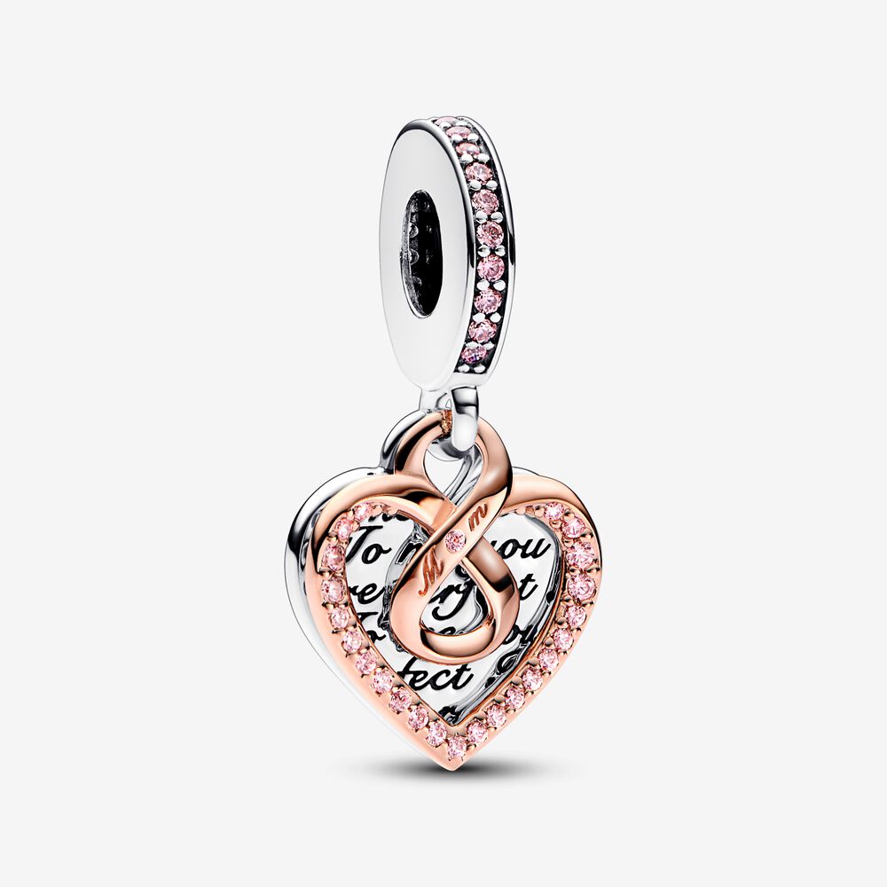 Pandora Two-tone Infinity Heart Double Dangle Bedel - 782641C01