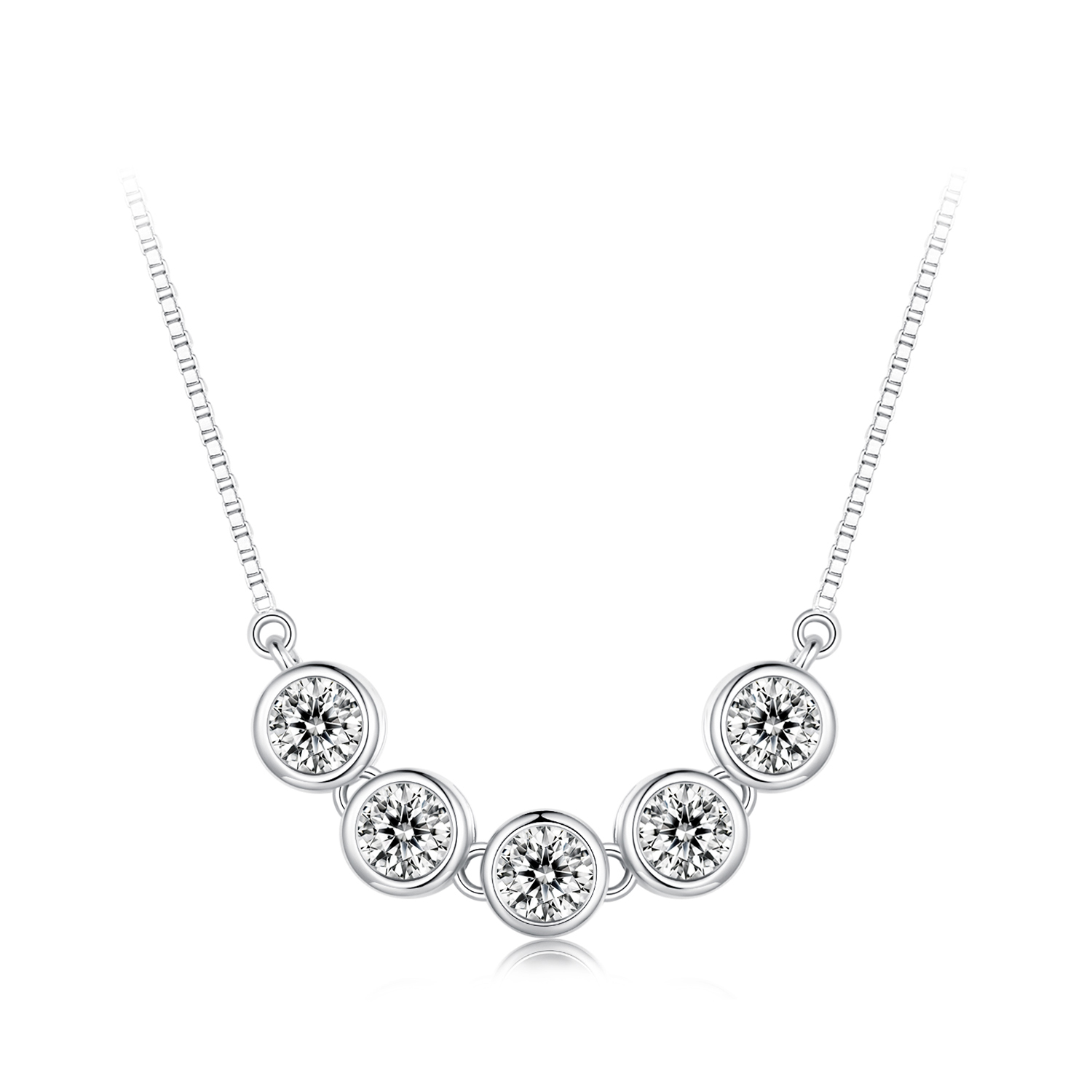 Pandora Stijl 0.3Ct Moissanite Ketting (Één Certificaat) - MSN022