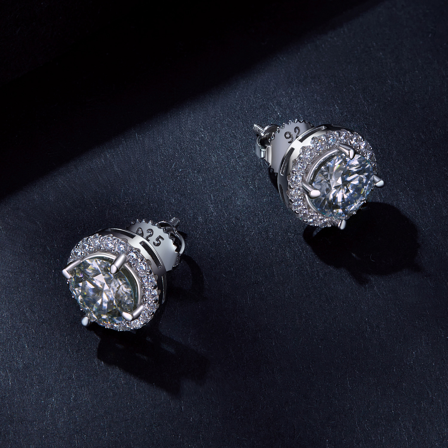 Pandora stijl 1-karaats Moissanite Studs Oorbellen (Twee Certificaten) - MSE039