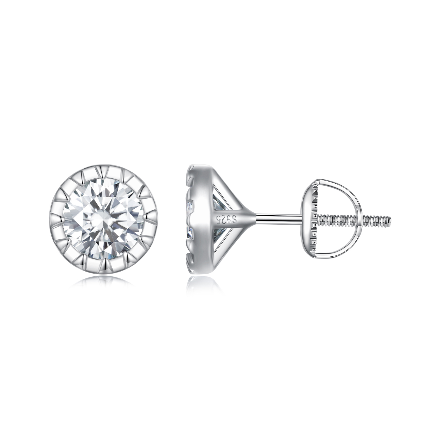 Pandora Stijl 1Ct Moissanite Studs Oorbellen - MSE027