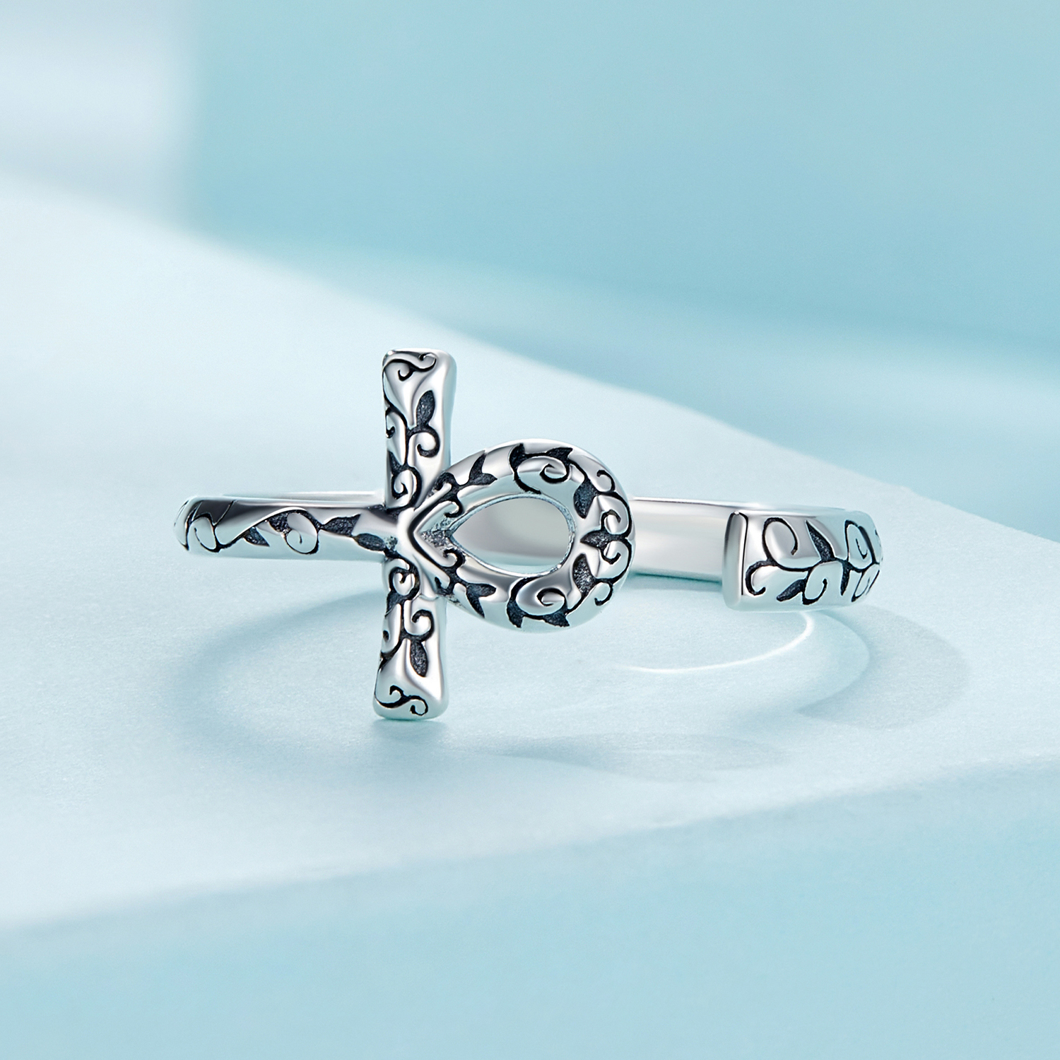 Pandora Stijl Ankh Kruis Open Ring - SCR972-E