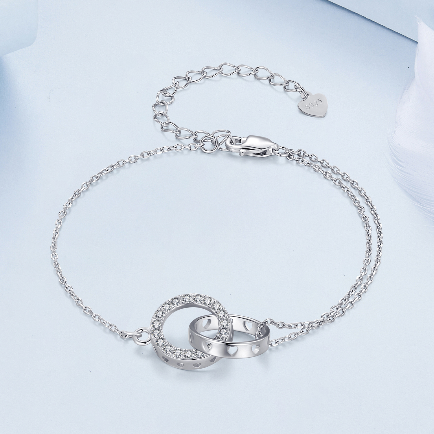 Pandora Stijl Dubbele Ketting Armband - BSB151